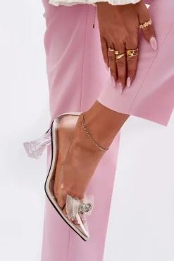 New Buty damskie Vinceza Transparentne Czółenka Z Kokardką Vinceza 62213 Beżowe