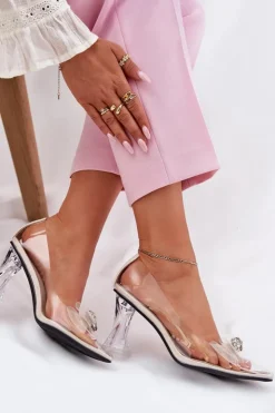 New Buty damskie Vinceza Transparentne Czółenka Z Kokardką Vinceza 62213 Beżowe