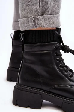 Best Boto Trapery Botki Damskie Ze Skarpetą Czarne Rivella Czarny