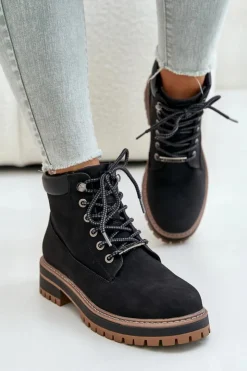 New Big Star Shoes Trapery Damskie Ocieplane Big Star OO274A290 Czarne