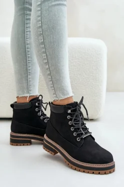 New Big Star Shoes Trapery Damskie Ocieplane Big Star OO274A290 Czarne