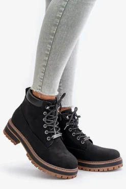 New Big Star Shoes Trapery Damskie Ocieplane Big Star OO274A290 Czarne