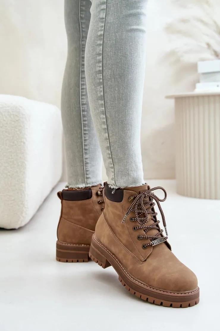 Damskie Big Star Shoes Trapery Damskie Ocieplane Big Star OO274A289 Brązowe