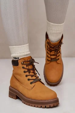 Hot Big Star Shoes Trapery Damskie Ocieplane Big Star OO274A288 Camel