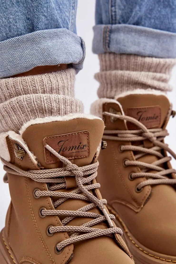 Boto Botki Ocieplane|Damskie Trapery*Trapery Damskie Skórzane Z Kożuchem Brązowe Lynnvia Brązowy