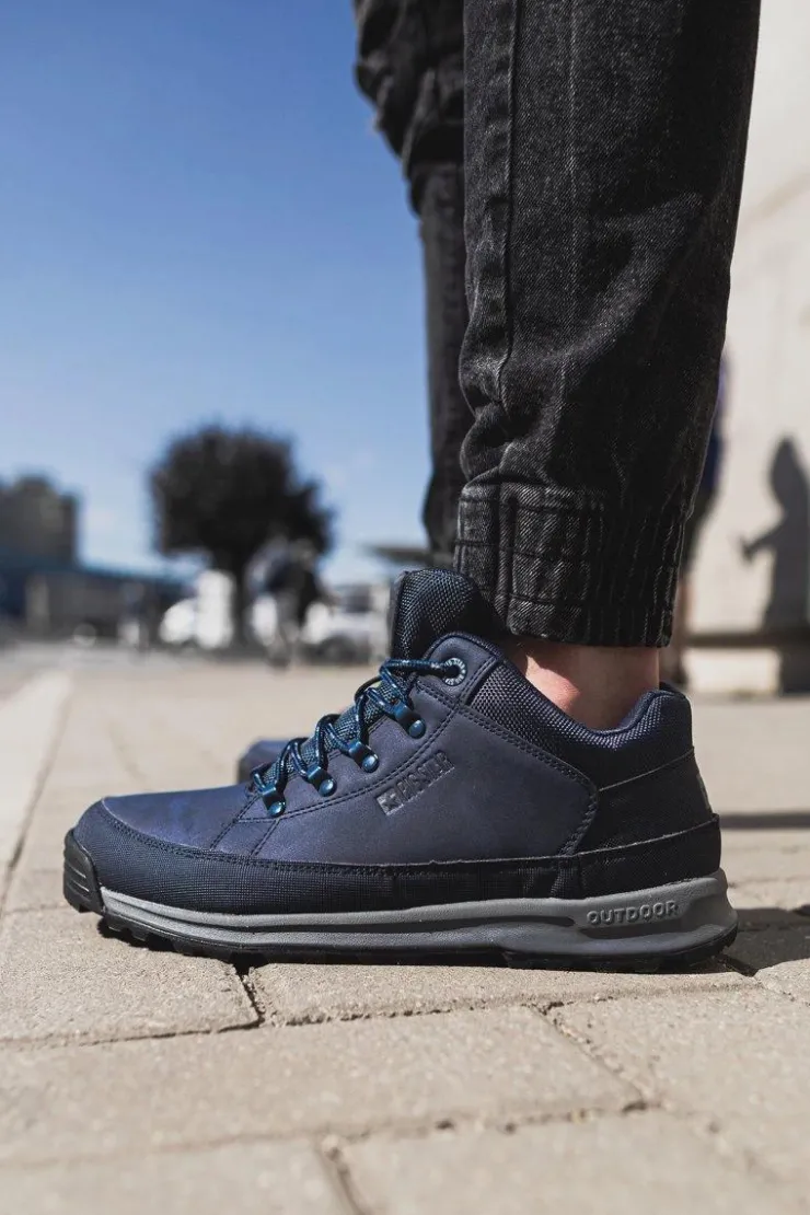 Big Star Shoes Trampki Męskie Big Star|Obuwie Trekkingowe Męskie*Trekkingowe Młodzieżowe Buty Big Star Wysokie Outdoor Granatowe EE274817