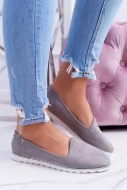 Damskie Boto Vices | Szare Zamszowe Baleriny Imany