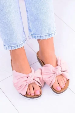 Boto Klapki Korkowe|Klapki Damskie Klasyczne*Vices Damskie Różowe Klapki Na Korku Kokarda Nina