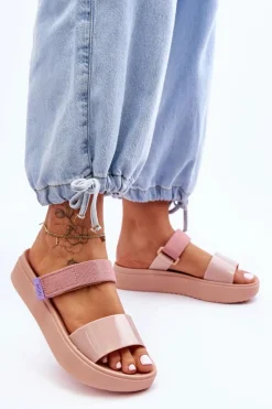 Online ZAXY Wegańskie Klapki Na Rzep HH285284 Nude