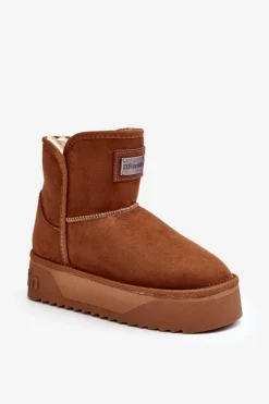 Best D.Franklin Wegańskie Śniegowce Na Platformie DFSH371004 Brązowe