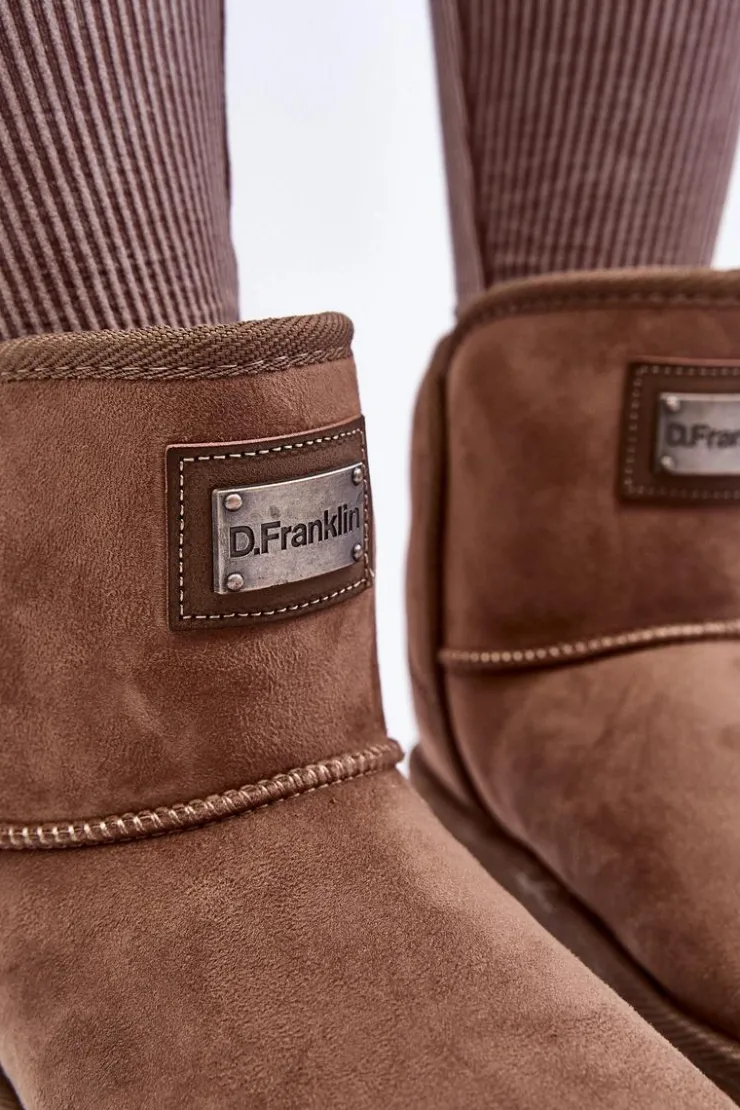 Damskie D.Franklin Wegańskie Śniegowce Na Platformie DFSH371004 Ciemnobeżowe