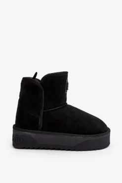 D.Franklin Śniegowce Damskie*Wegańskie Wodoodporne Śniegowce Na Platformie DFSH371004 Czarne Czarny