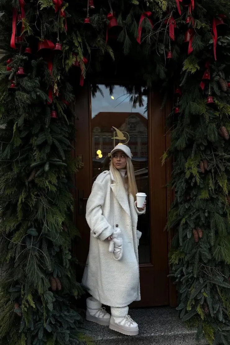 Damskie Boto Wiązane Śniegowce Damskie Na Grubej Podeszwie Beżowe Loso