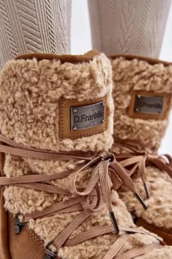 Outlet D.Franklin Wodoodporne Śniegowce Na Platformie Wegańskie DFSH370004 Brązowe Brązowy