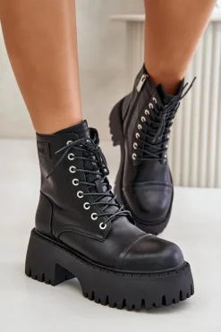 Sale GOE Workery Botki Damskie Ocieplane Ze Skóry Naturalnej OO2N4123