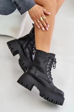 Sale GOE Workery Botki Damskie Ocieplane Ze Skóry Naturalnej OO2N4123