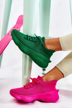 Boto Sneakersy Damskie*Wsuwane Buty Sportowe Damskie Zielone Dalmiro