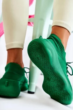 Boto Sneakersy Damskie*Wsuwane Buty Sportowe Damskie Zielone Dalmiro