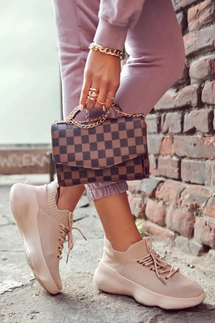 New Boto Wsuwane Buty Sportowe Damskie Beżowe Dalmiro