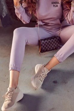 New Boto Wsuwane Buty Sportowe Damskie Beżowe Dalmiro