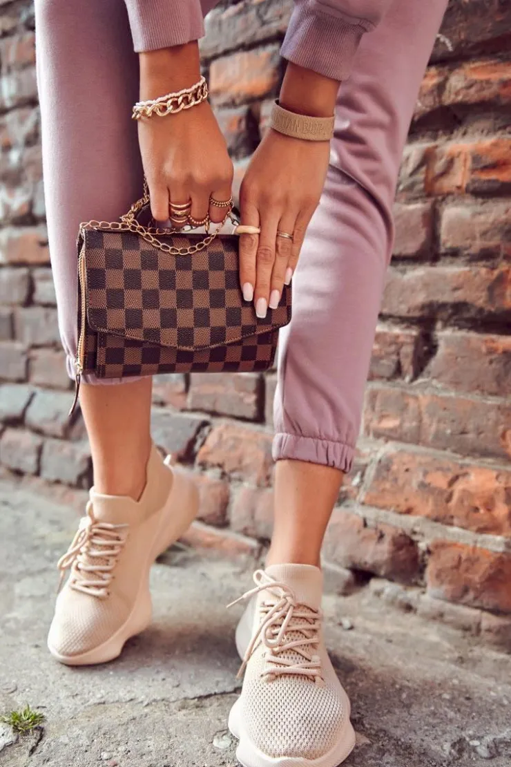 New Boto Wsuwane Buty Sportowe Damskie Beżowe Dalmiro