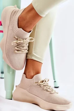Damskie Boto Wsuwane Buty Sportowe Damskie Jasnobeżowe Dalmiro