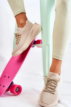 Damskie Boto Wsuwane Buty Sportowe Damskie Jasnobeżowe Dalmiro