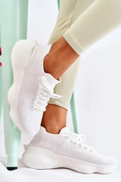 Boto Sneakersy Damskie*Wsuwane Buty Sportowe Damskie Białe Dalmiro