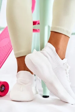 Boto Sneakersy Damskie*Wsuwane Buty Sportowe Damskie Białe Dalmiro
