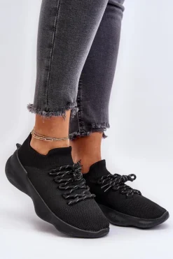 Damskie Boto Wsuwane Buty Sportowe Damskie Czarne Juhitha