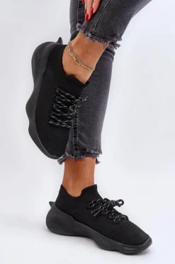 Damskie Boto Wsuwane Buty Sportowe Damskie Czarne Juhitha