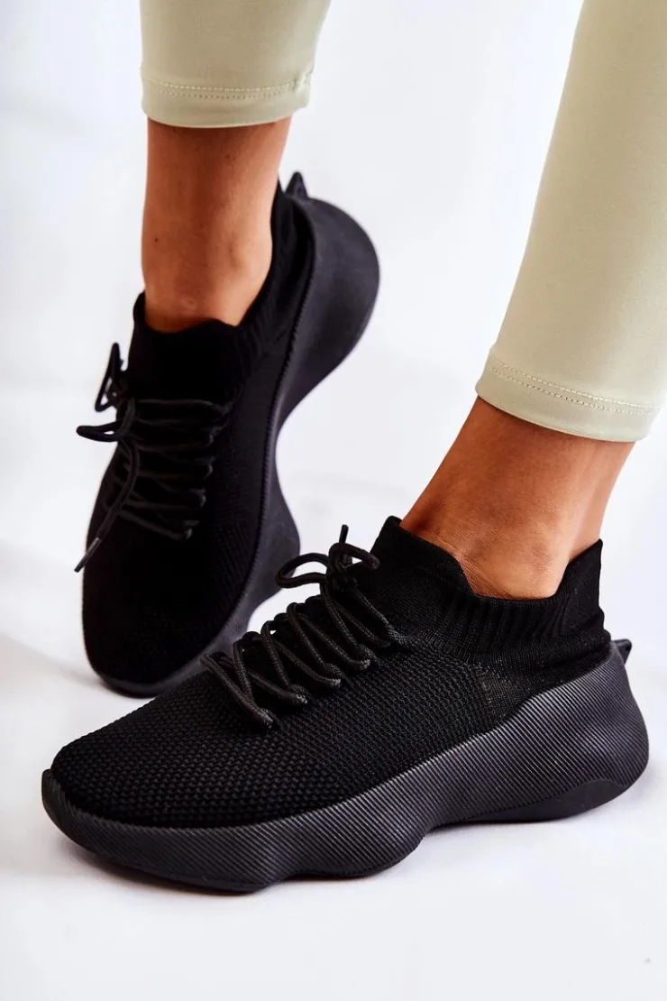 Boto Sneakersy Damskie*Wsuwane Buty Sportowe Damskie Czarne Dalmiro