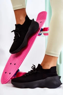 Boto Sneakersy Damskie*Wsuwane Buty Sportowe Damskie Czarne Dalmiro