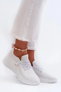 Evento Buty Sportowe Na Platformie*Wsuwane Buty Sportowe Damskie Białe Jagelia