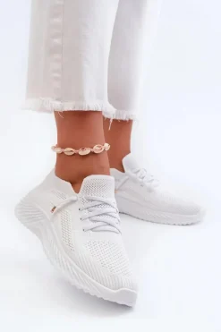 Evento Buty Sportowe Na Platformie*Wsuwane Buty Sportowe Damskie Białe Jagelia