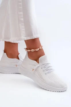 Evento Buty Sportowe Na Platformie*Wsuwane Buty Sportowe Damskie Białe Jagelia