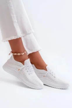 Evento Buty Sportowe Na Platformie*Wsuwane Buty Sportowe Damskie Białe Jagelia