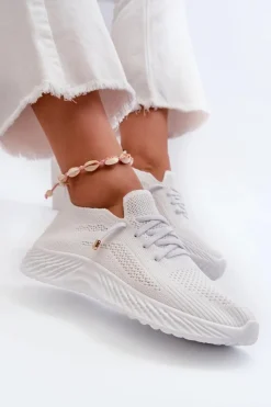 Evento Buty Sportowe Na Platformie*Wsuwane Buty Sportowe Damskie Białe Jagelia
