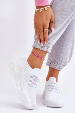 Boto Sneakersy Damskie*Wsuwane Damskie Buty Sportowe Białe Ellison