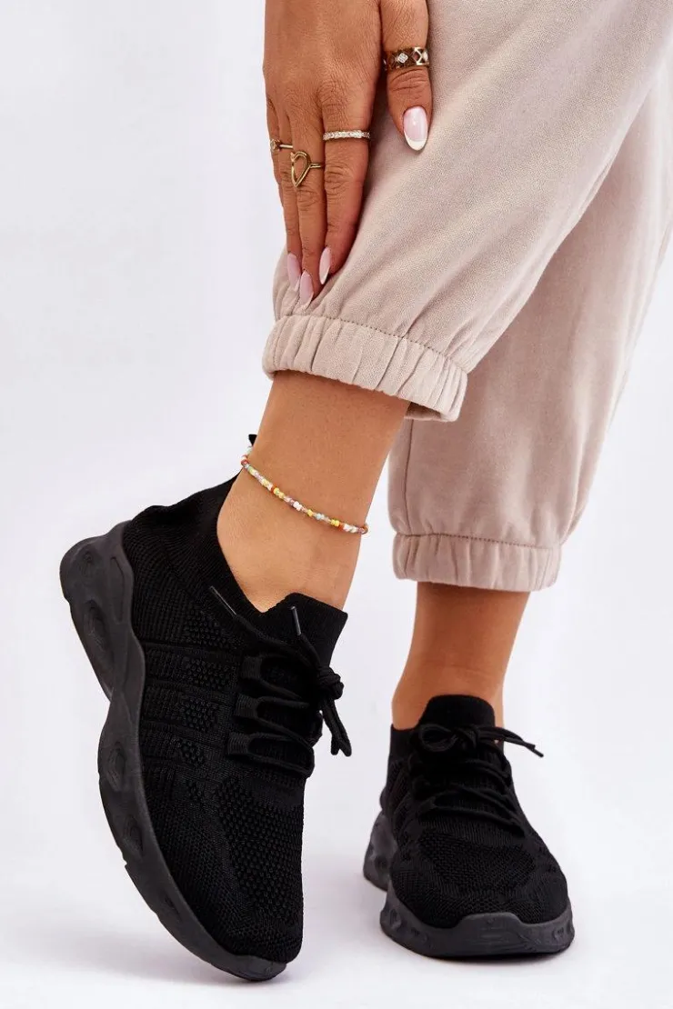 Clearance Boto Wsuwane Damskie Buty Sportowe Czarne Ellison