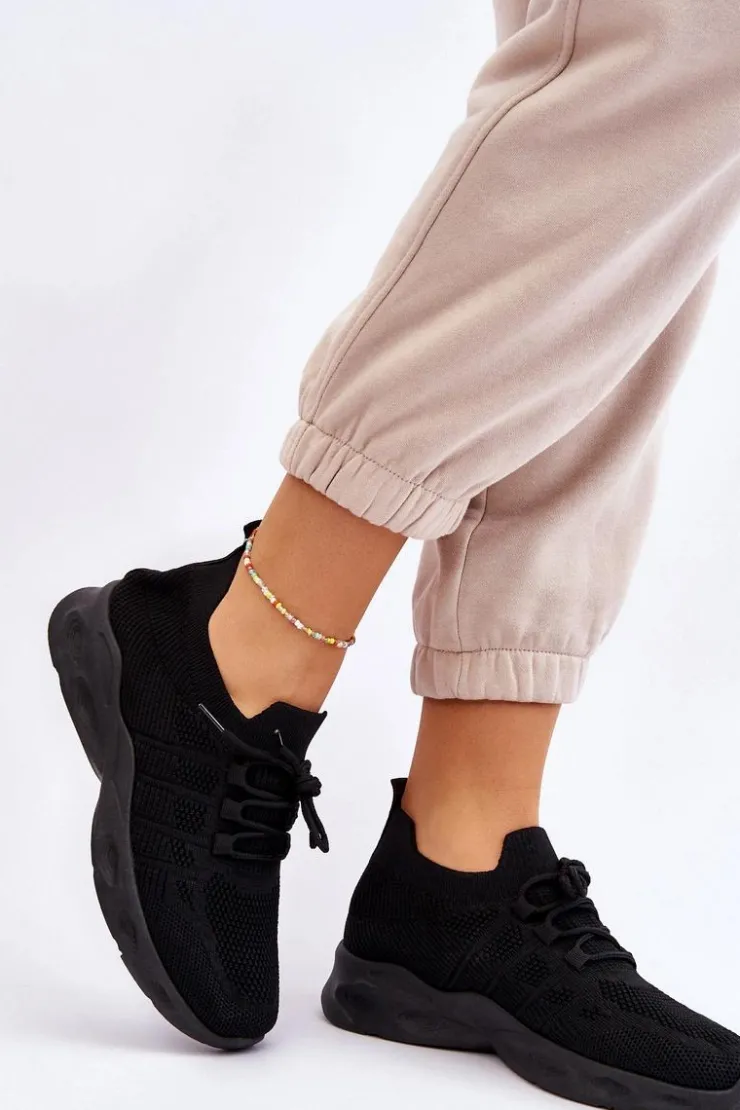 Clearance Boto Wsuwane Damskie Buty Sportowe Czarne Ellison