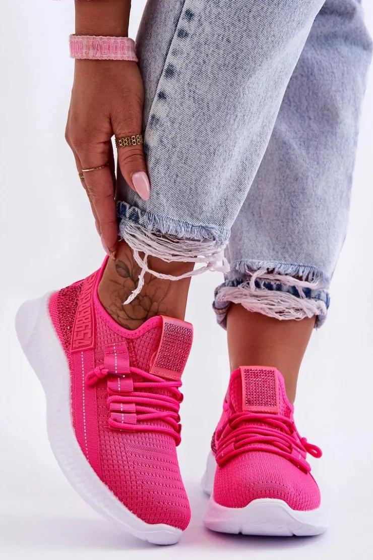 Outlet Boto Wsuwane Damskie Buty Sportowe Neonowy Róż Hold Me!