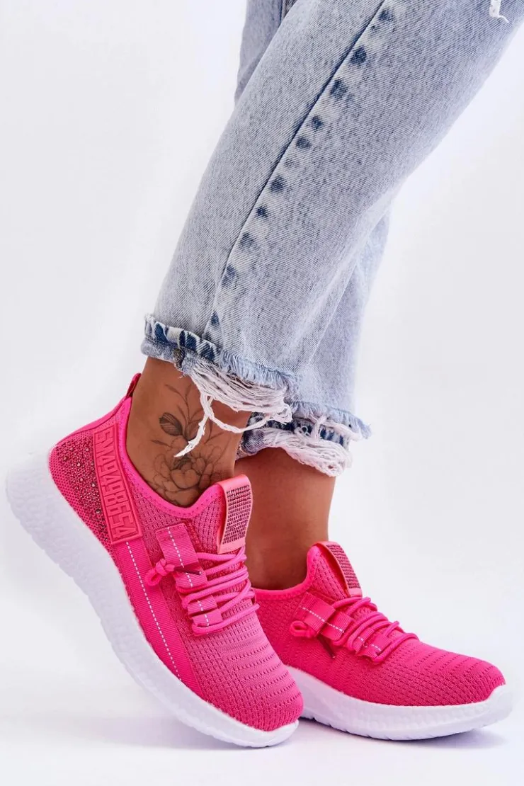 Outlet Boto Wsuwane Damskie Buty Sportowe Neonowy Róż Hold Me!