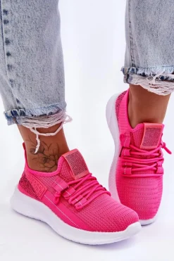 Outlet Boto Wsuwane Damskie Buty Sportowe Neonowy Róż Hold Me!