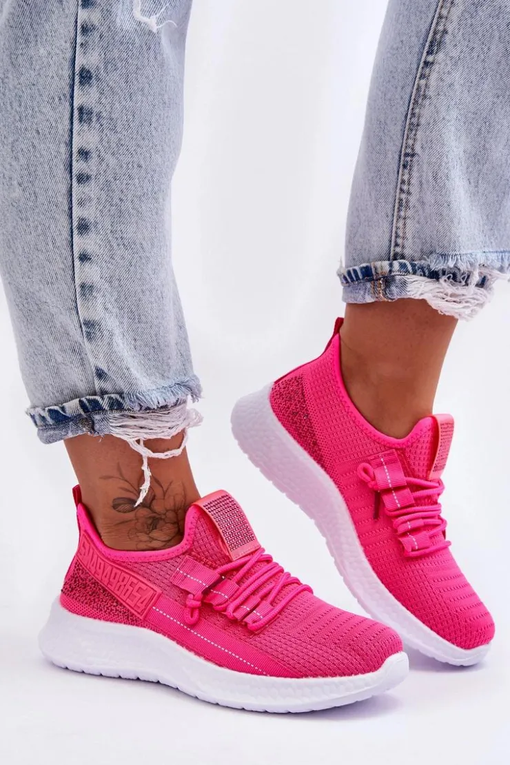 Outlet Boto Wsuwane Damskie Buty Sportowe Neonowy Róż Hold Me!