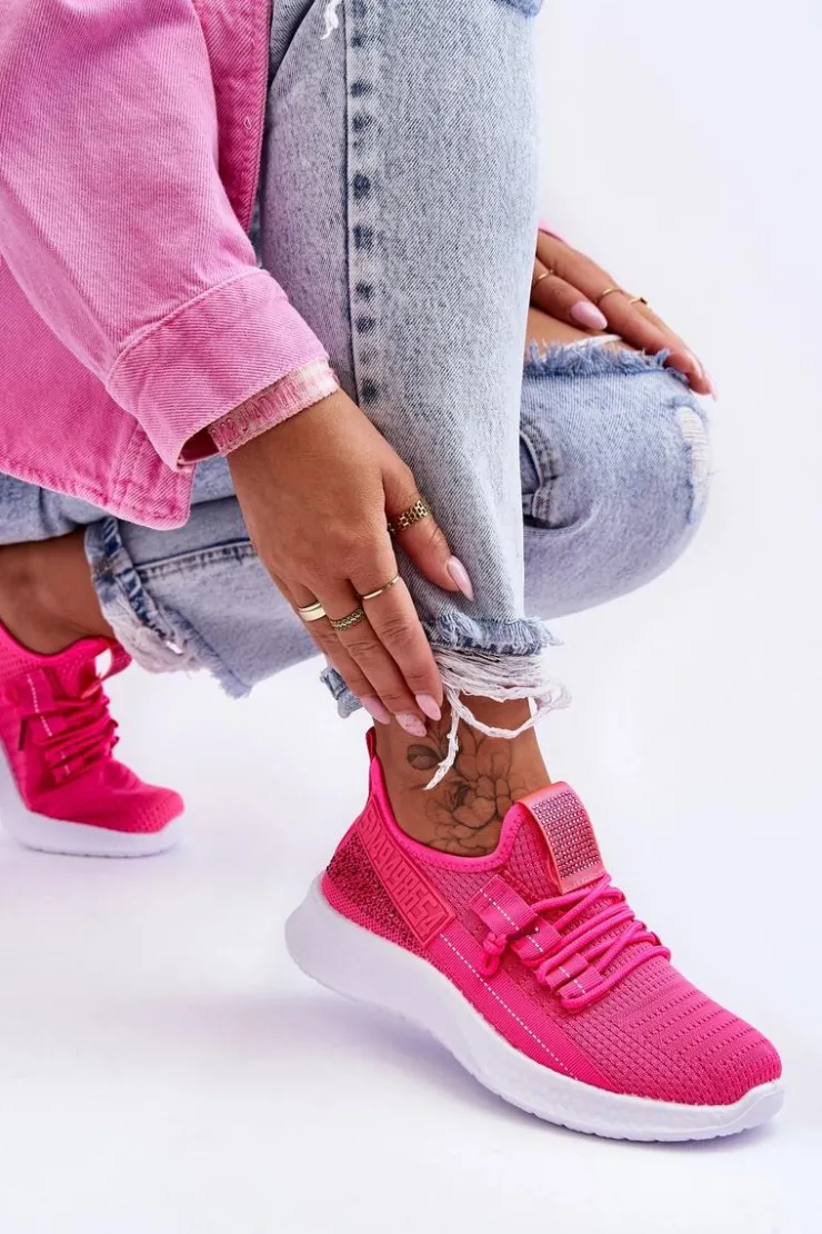 Outlet Boto Wsuwane Damskie Buty Sportowe Neonowy Róż Hold Me!