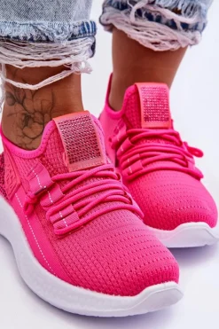 Outlet Boto Wsuwane Damskie Buty Sportowe Neonowy Róż Hold Me!