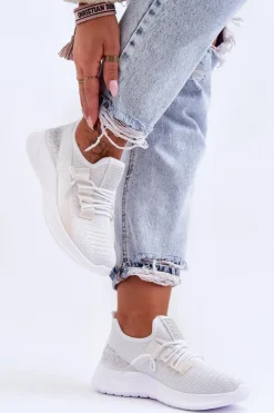 Online Boto Wsuwane Damskie Buty Sportowe Białe Hold Me!