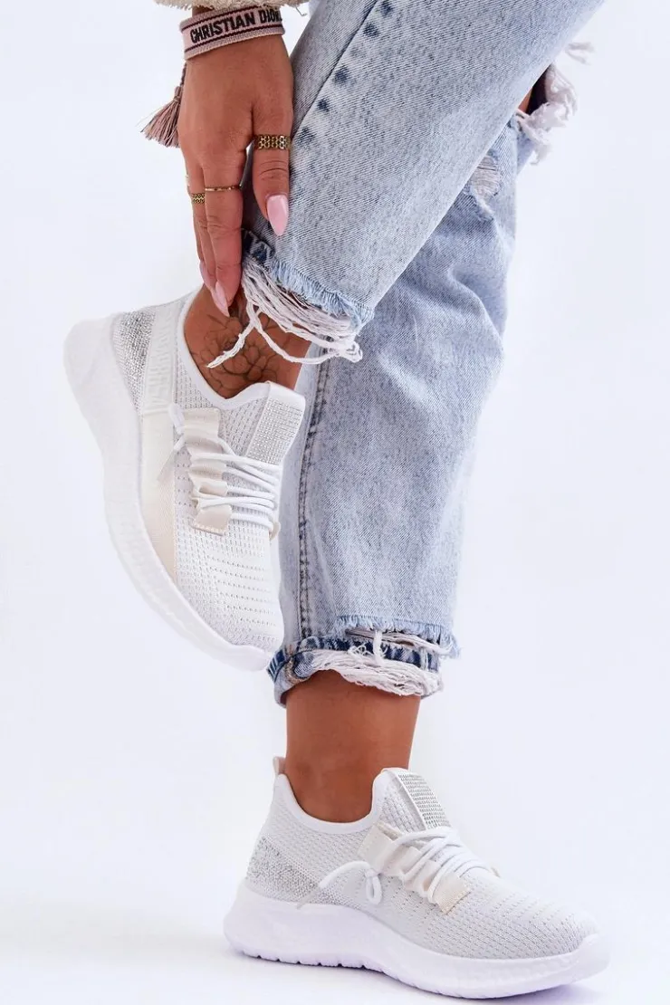 Online Boto Wsuwane Damskie Buty Sportowe Białe Hold Me!