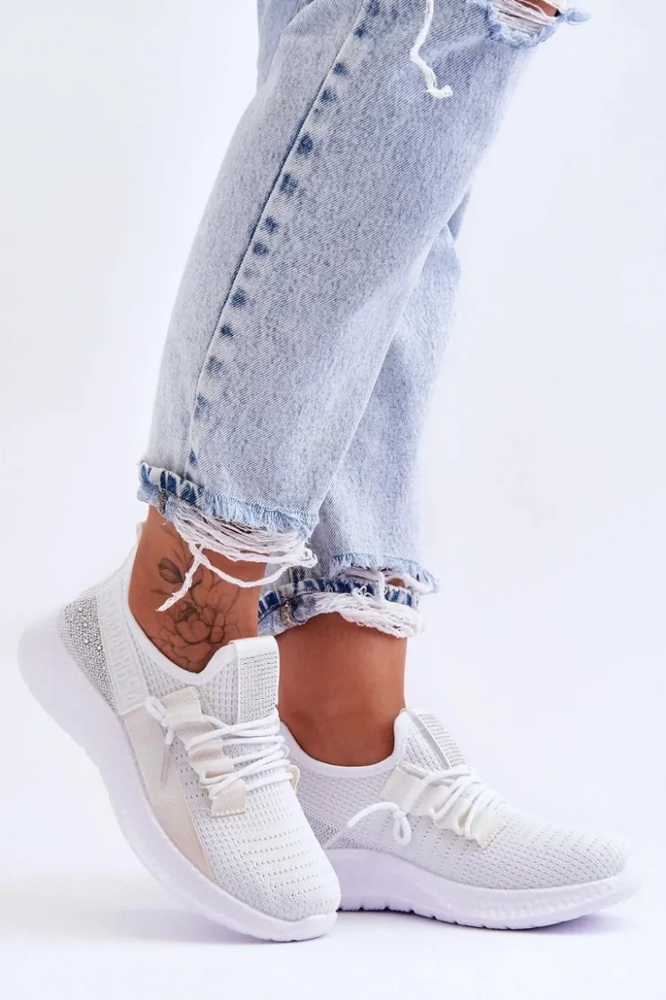 Online Boto Wsuwane Damskie Buty Sportowe Białe Hold Me!